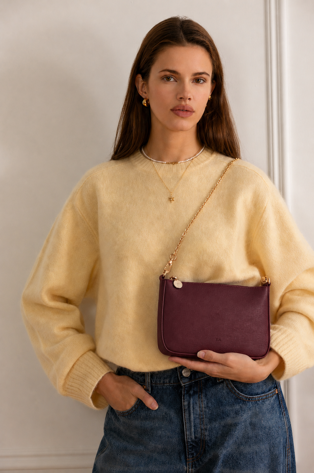 Charlotte Bag - Burgundy Pebble