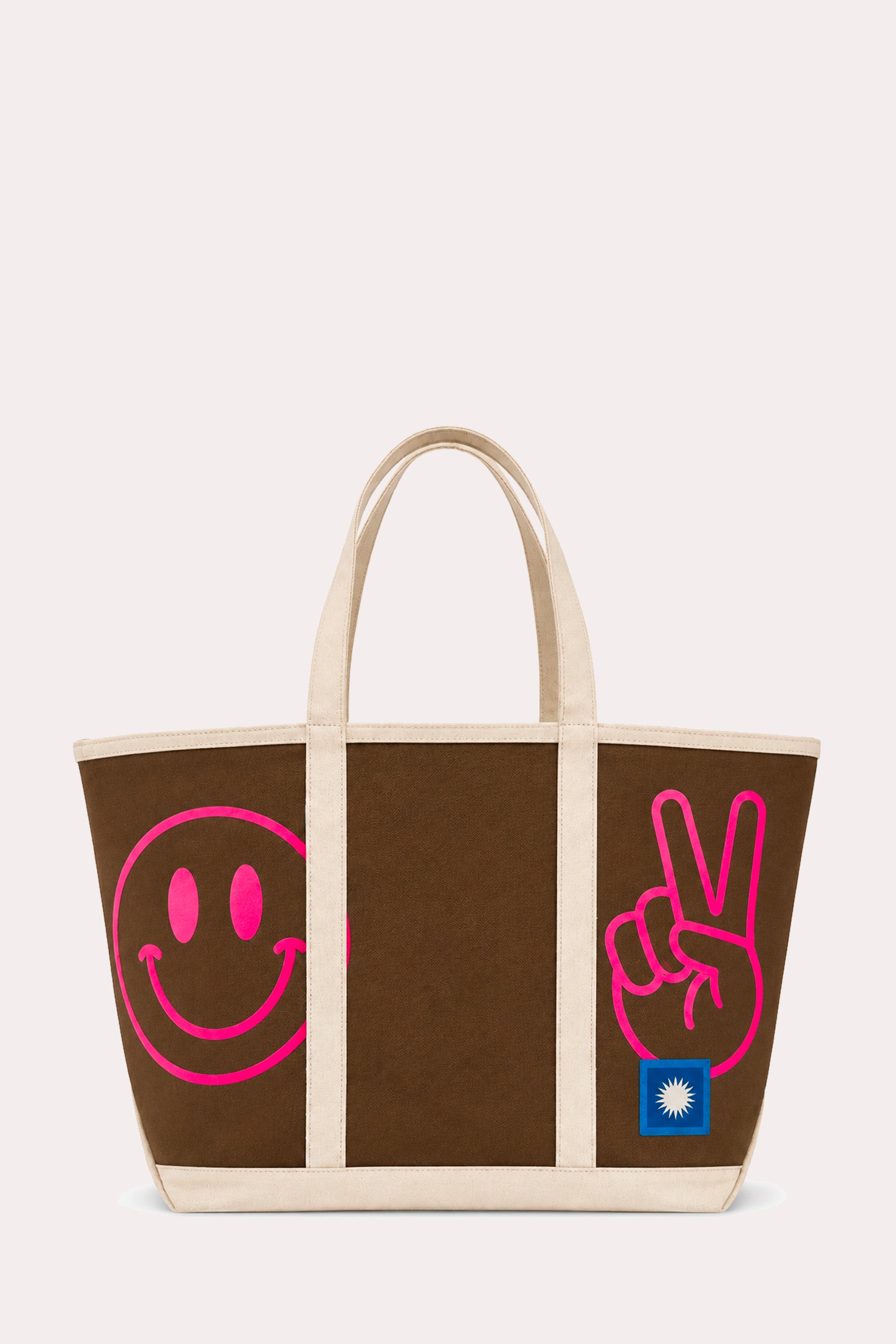 Dark Two Toned With Pink Emojis - All Tote