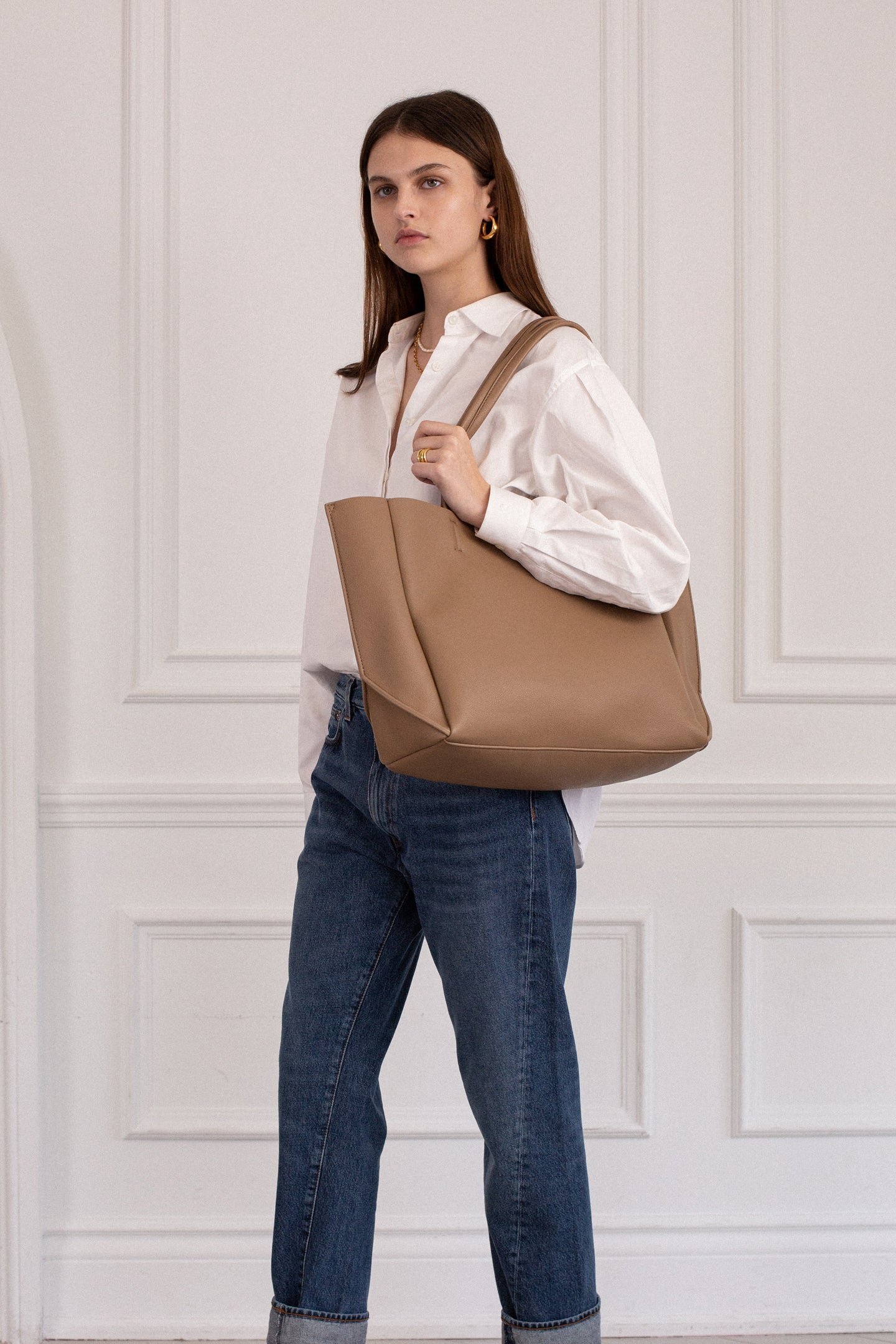 Catch All Tote – Cappuccino Pebble