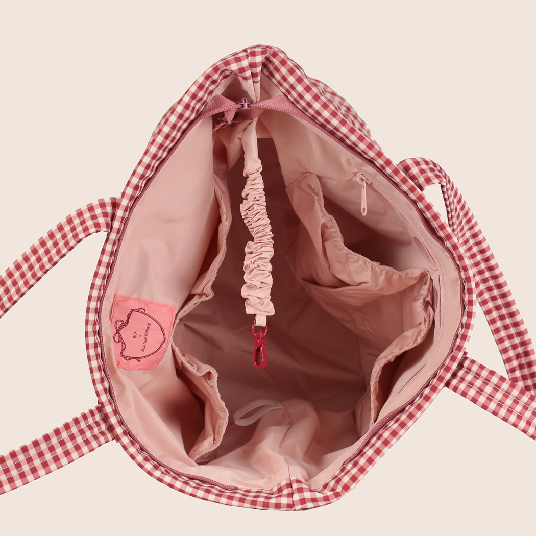 ela x Jillian Harris - Everyday Tote - Red Gingham Print