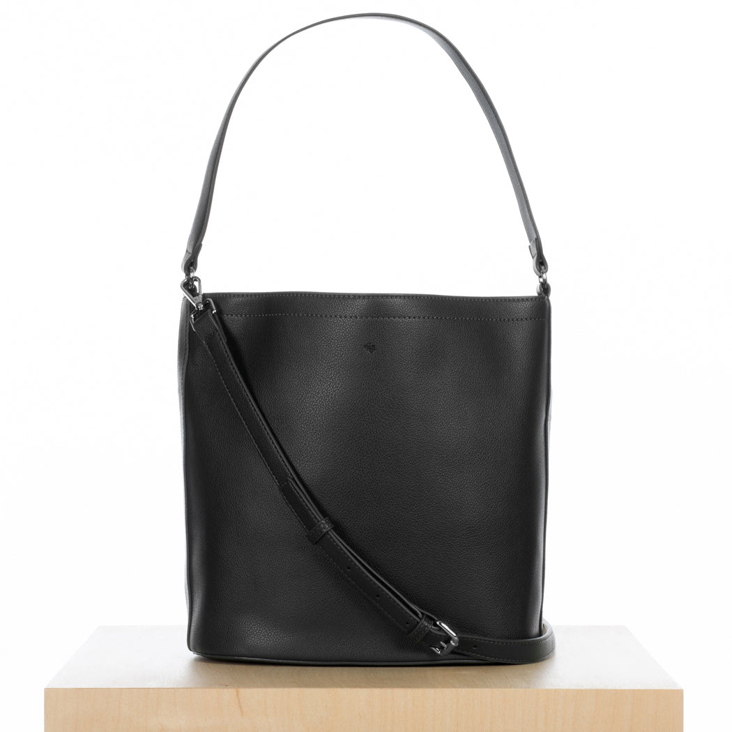 Mia Bucket Bag - Black Pebble