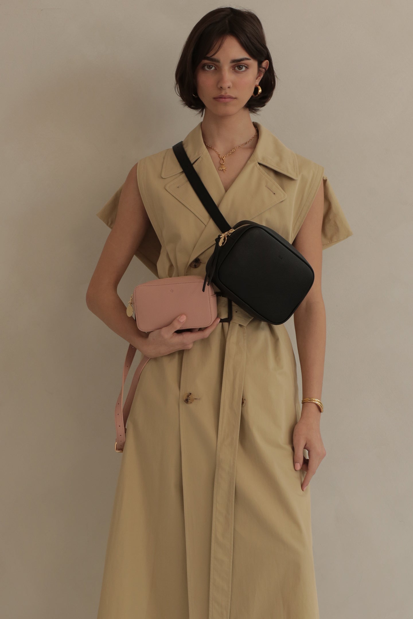 Belt Bag – Black Pebble with Gold Hardware