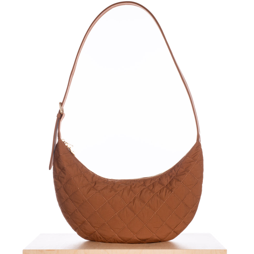 Slouchy Crossbody Bag - Walnut Quilted