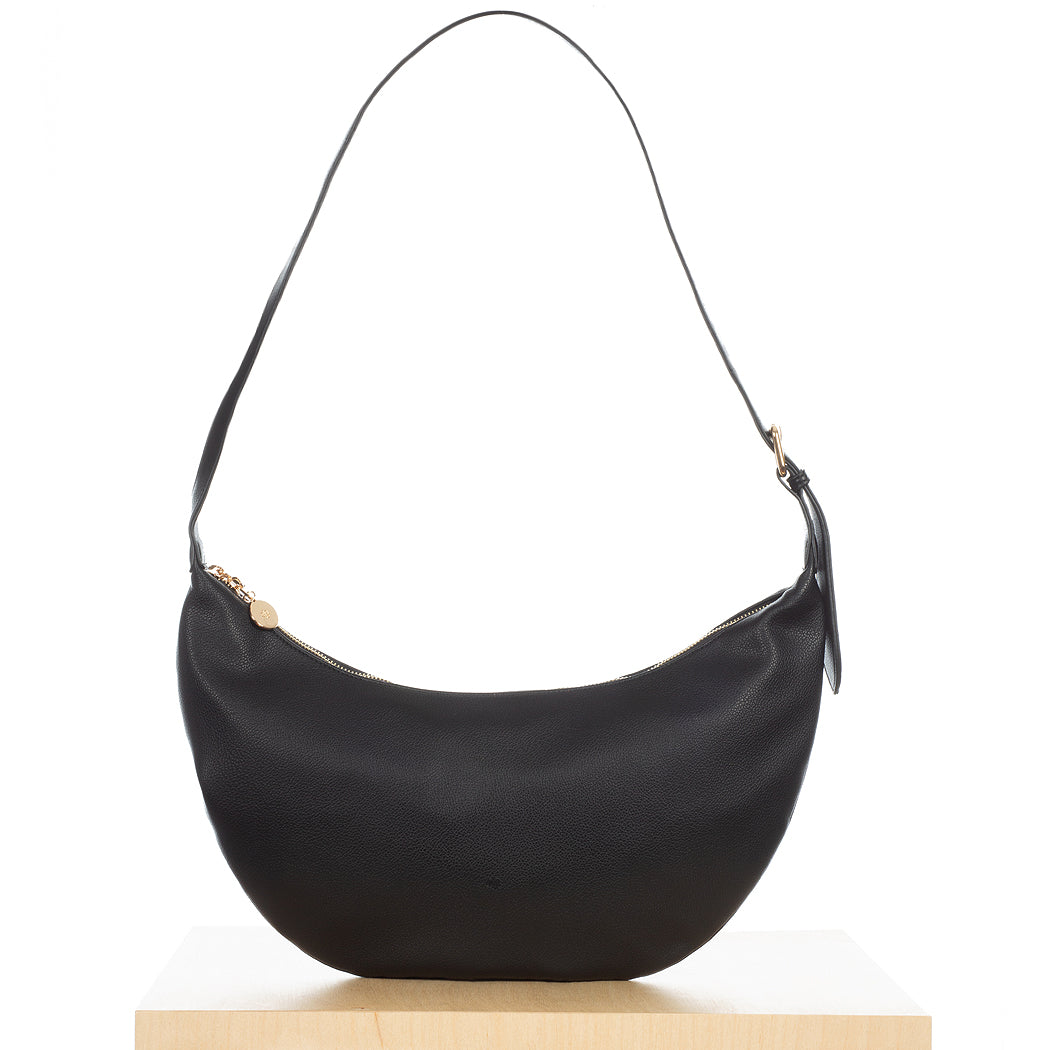 Slouchy Crossbody Bag - Black Pebble