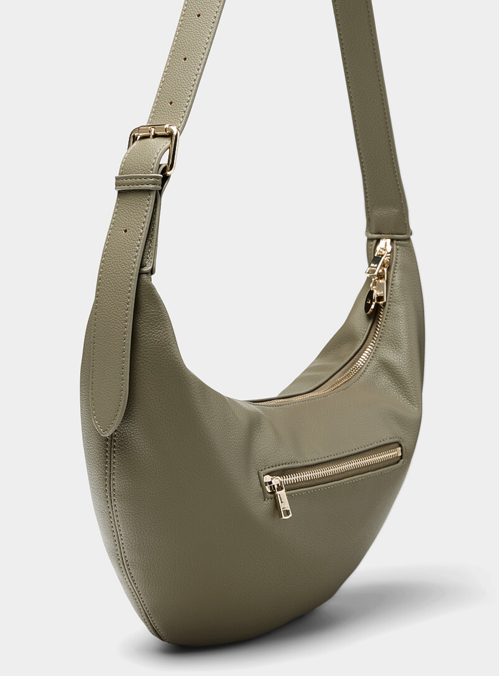 Slouchy Crossbody Bag - Olive Pebble