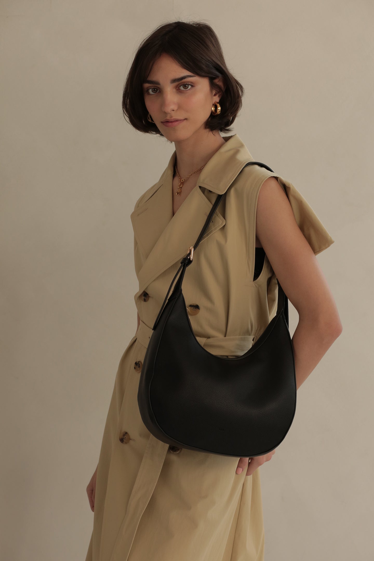 Hobo Bag – Black Pebble