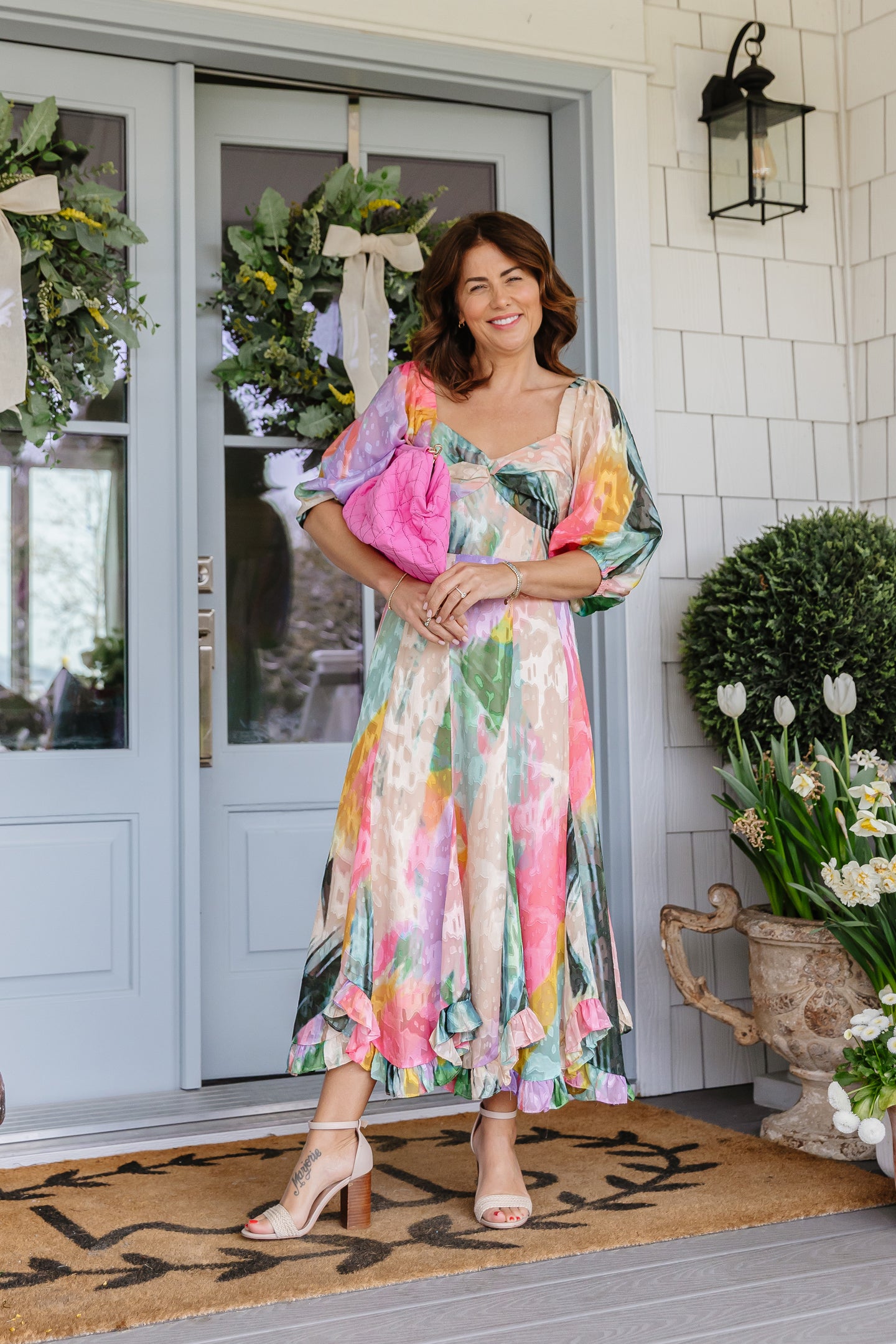 ela x Jillian Harris - Frame Clutch - Pizzazz Pink