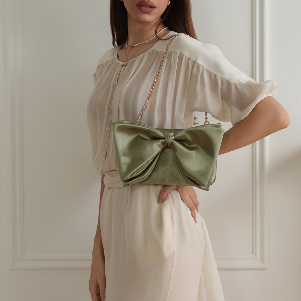 ela x Jillian Harris - Bow Clutch - Green