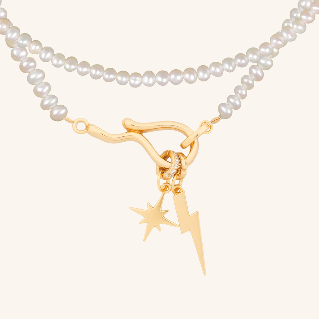 Hinge Jump Ring With Stone Detail For Charms