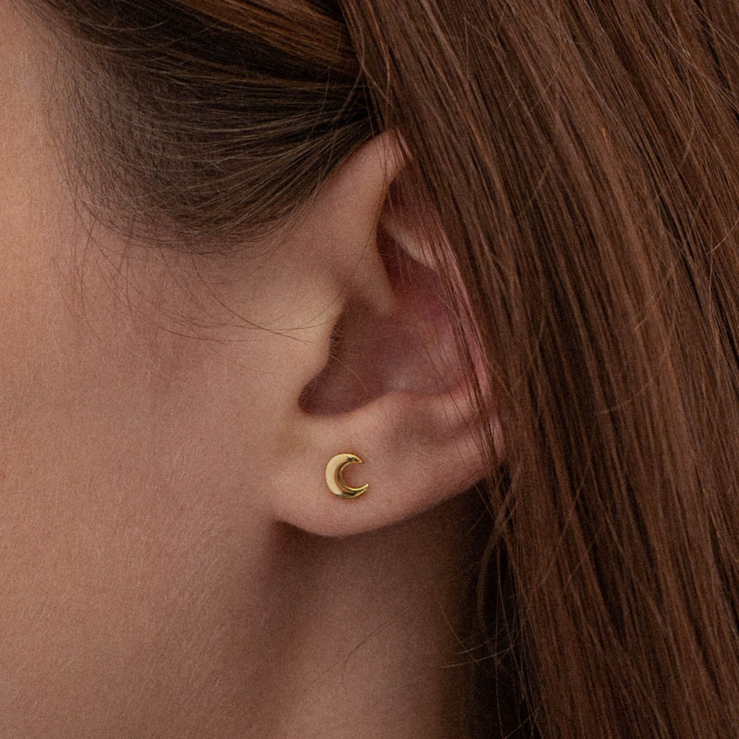 Mini Moon Stud Earrings