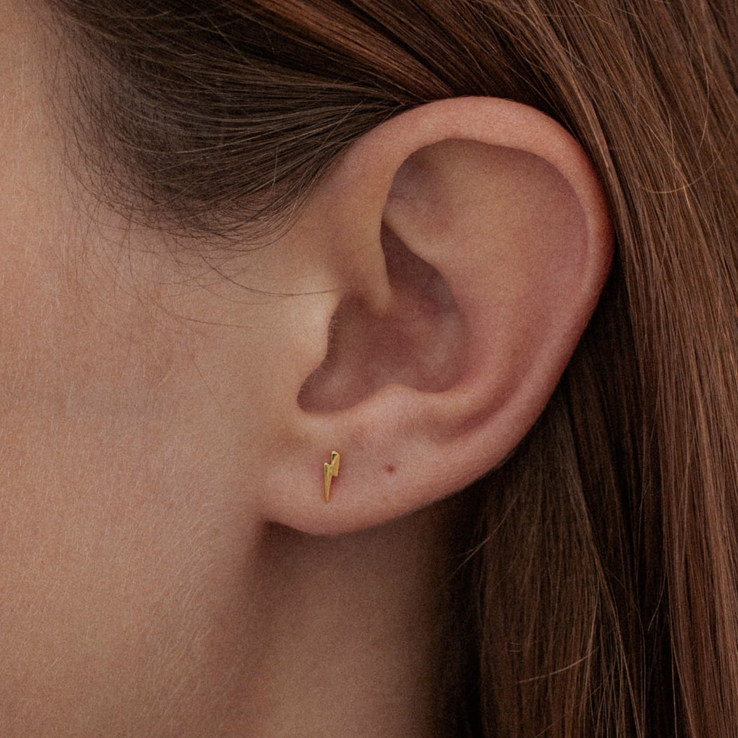 Mini Lightning Bolt Stud Earrings