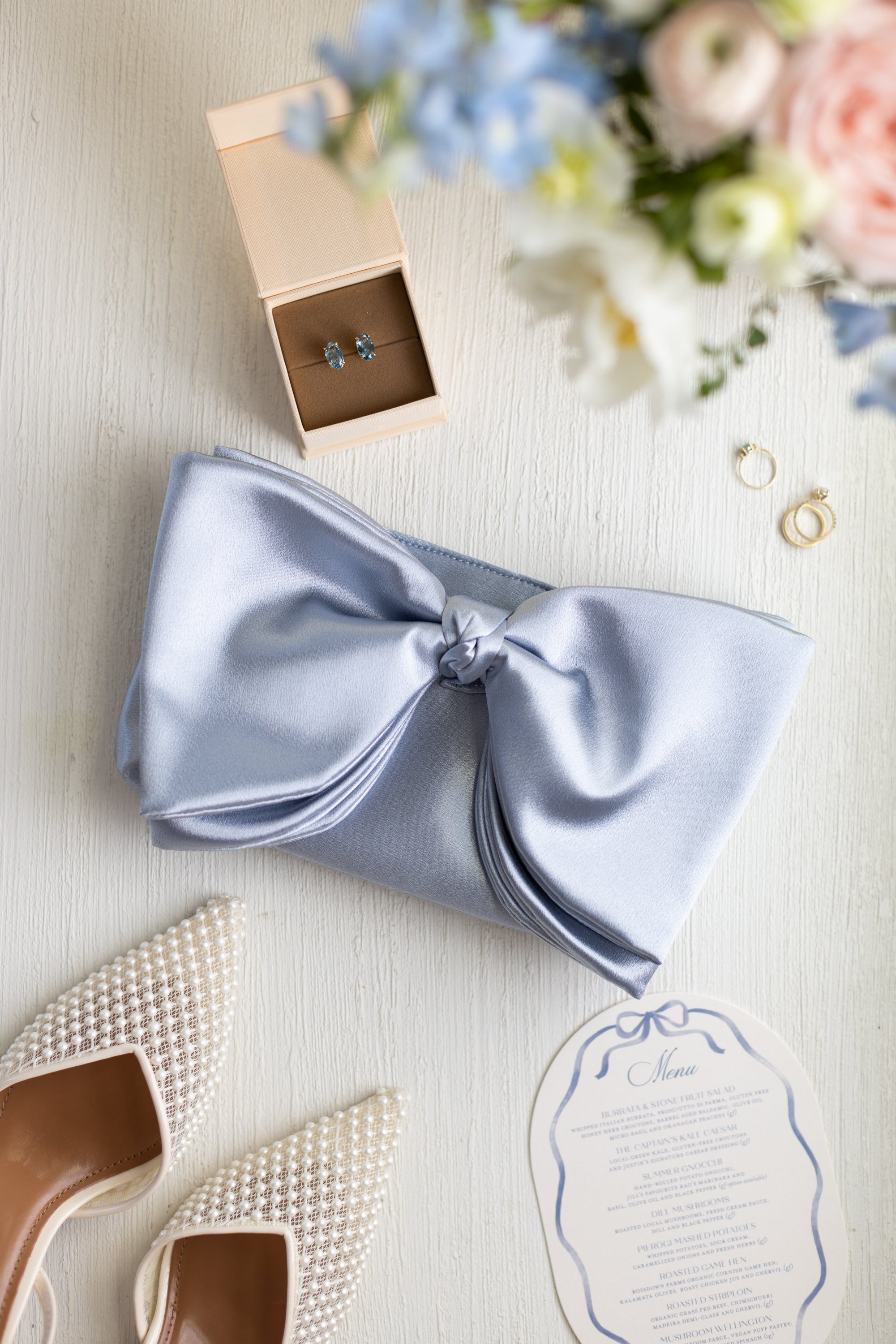 ela x Jillian Harris - Bow Clutch - Blue