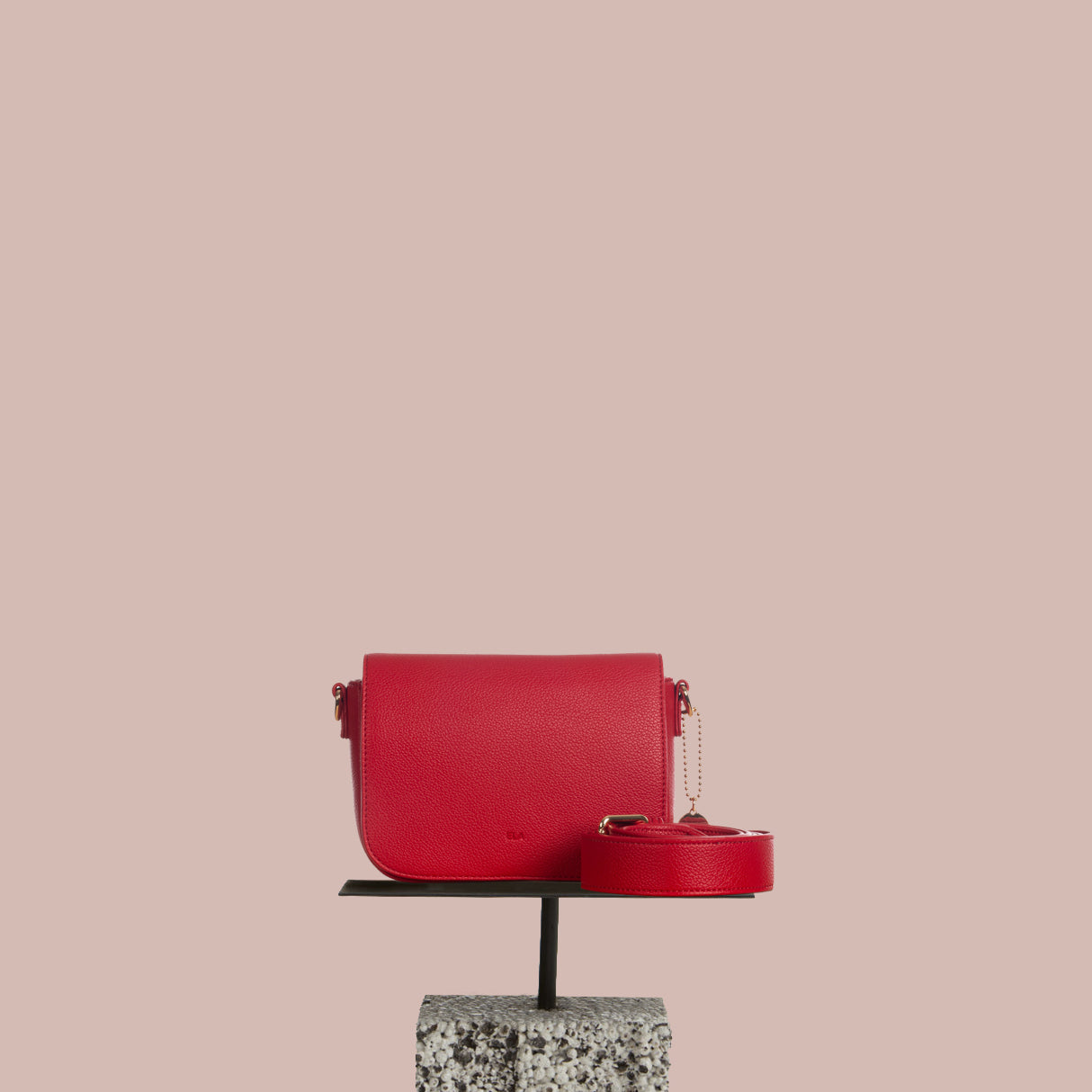 Compact Satchel - Red Pebble