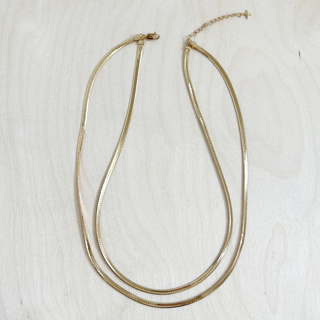 Double herringbone chain necklace - Sample