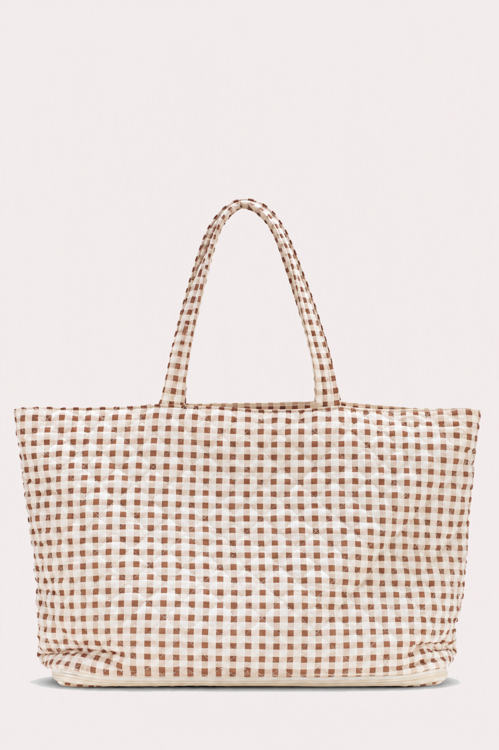 Quilted Expandable Tote –  Gingham Print