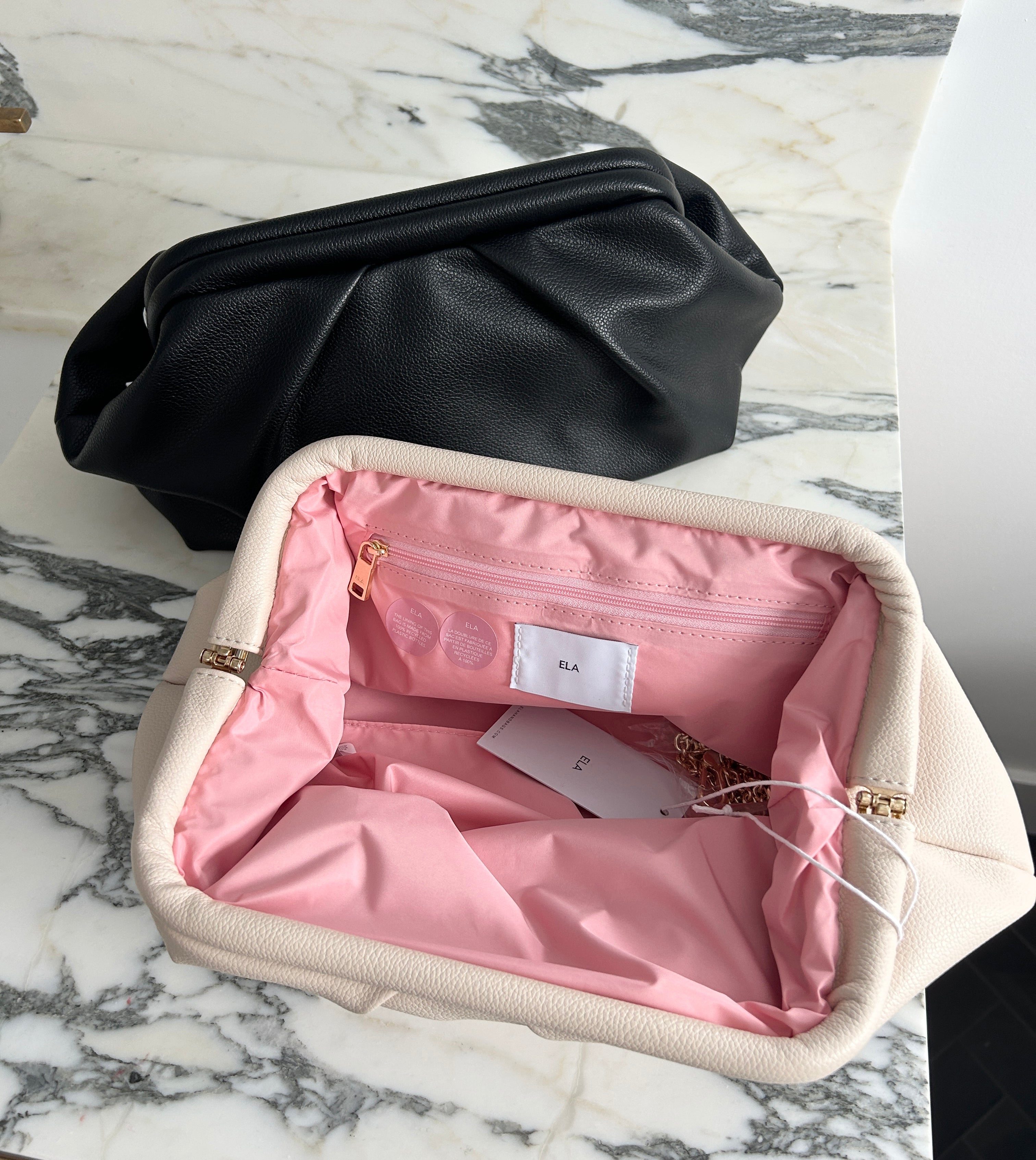 Frame Clutch – Ecru Pebble