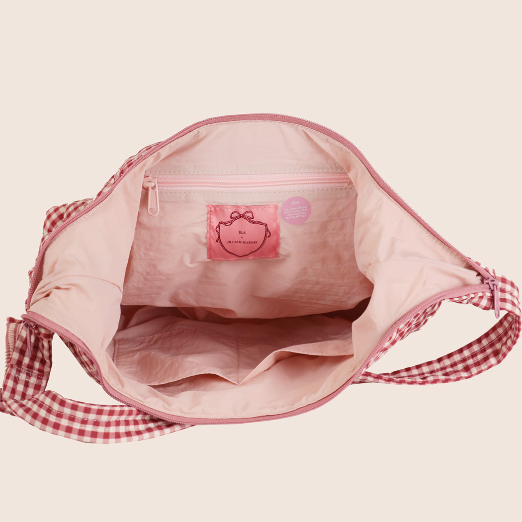 ela x Jillian Harris - Oversized Crossbody Bag - Red Gingham Print