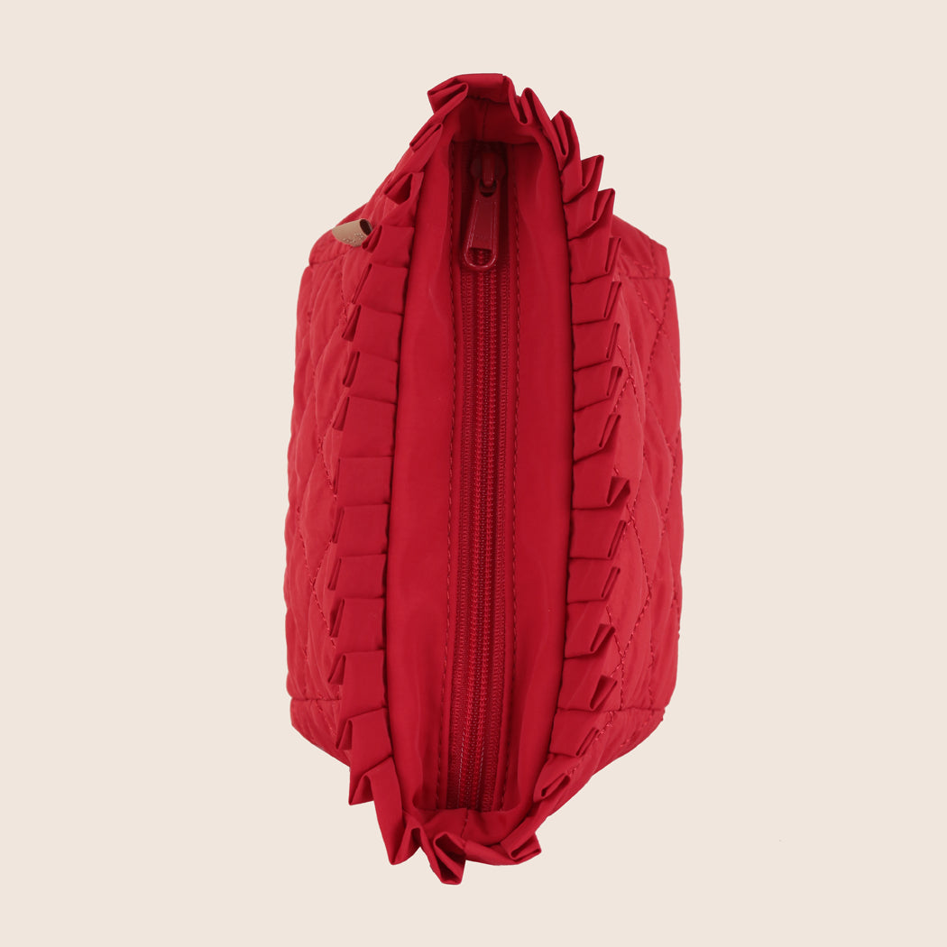 ela x Jillian Harris - Ruffle Mini Cosmetic Case - Red