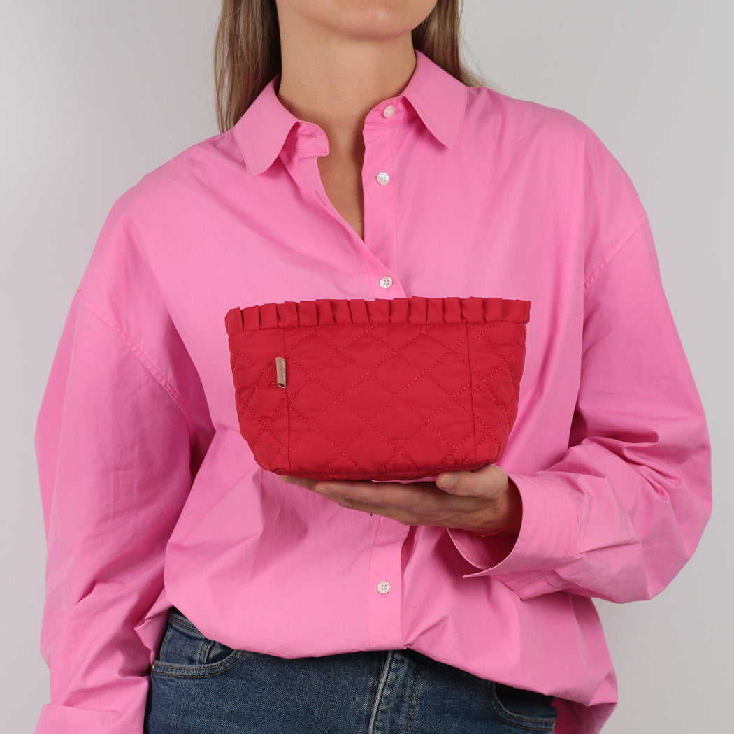ela x Jillian Harris - Ruffle Mini Cosmetic Case - Red