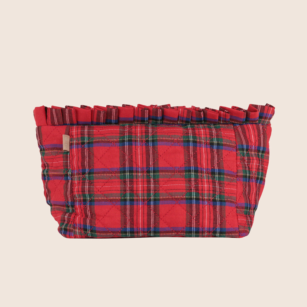 ela x Jillian Harris - Ruffle Cosmetic Case - Plaid Print