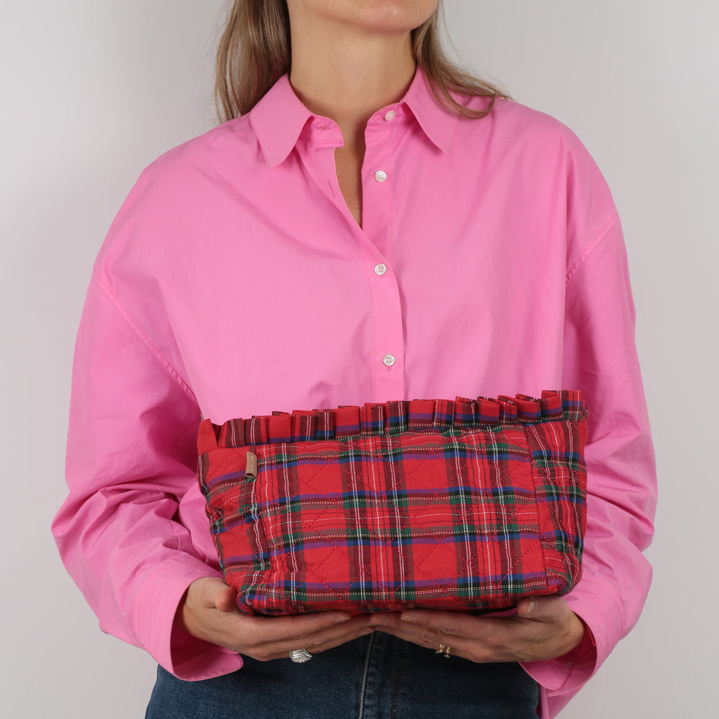 ela x Jillian Harris - Ruffle Cosmetic Case - Plaid Print