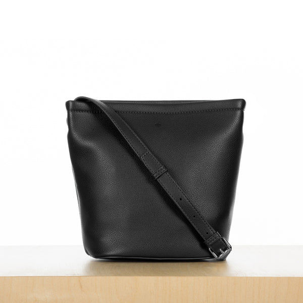 Mini Mia Bucket Bag - Black Pebble