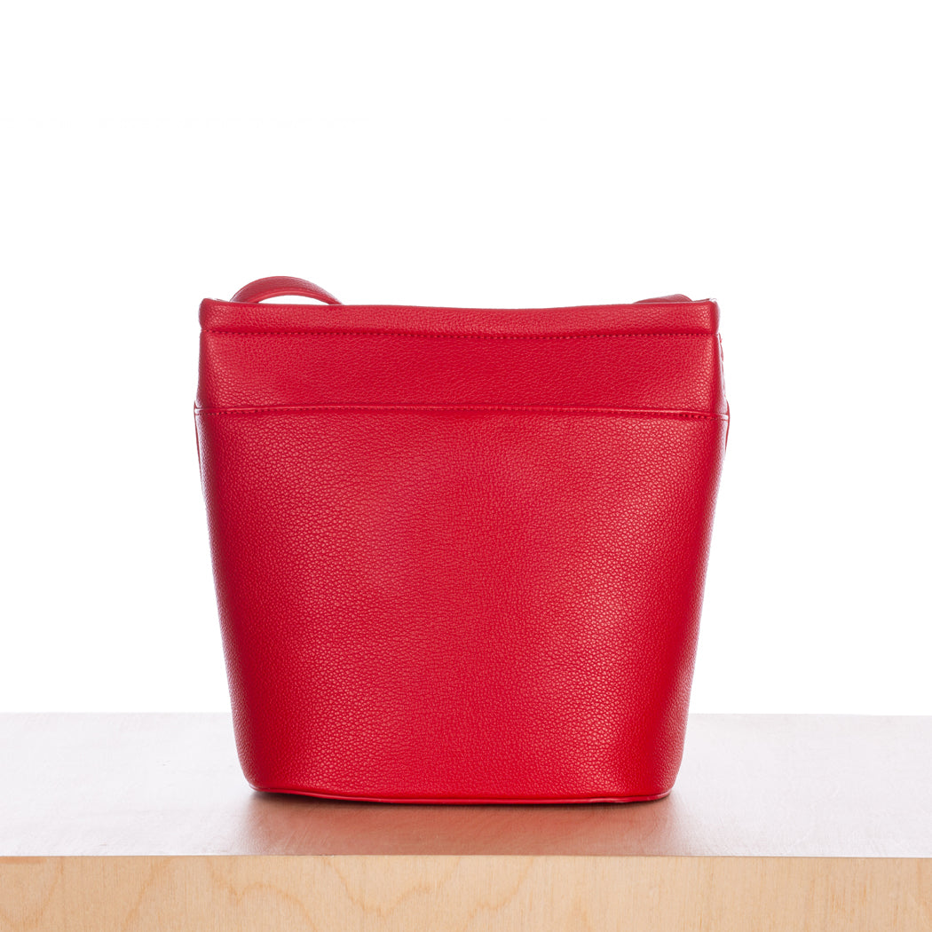 Mini Mia Bucket Bag - Red Pebble