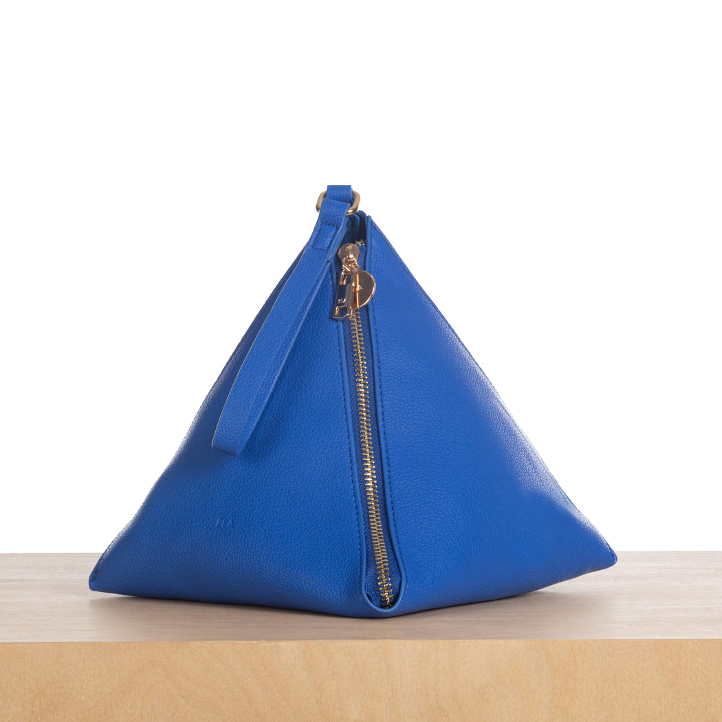 Pyramid Clutch - Cobalt Pebble