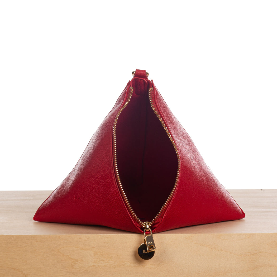 Pyramid Clutch - Red Pebble