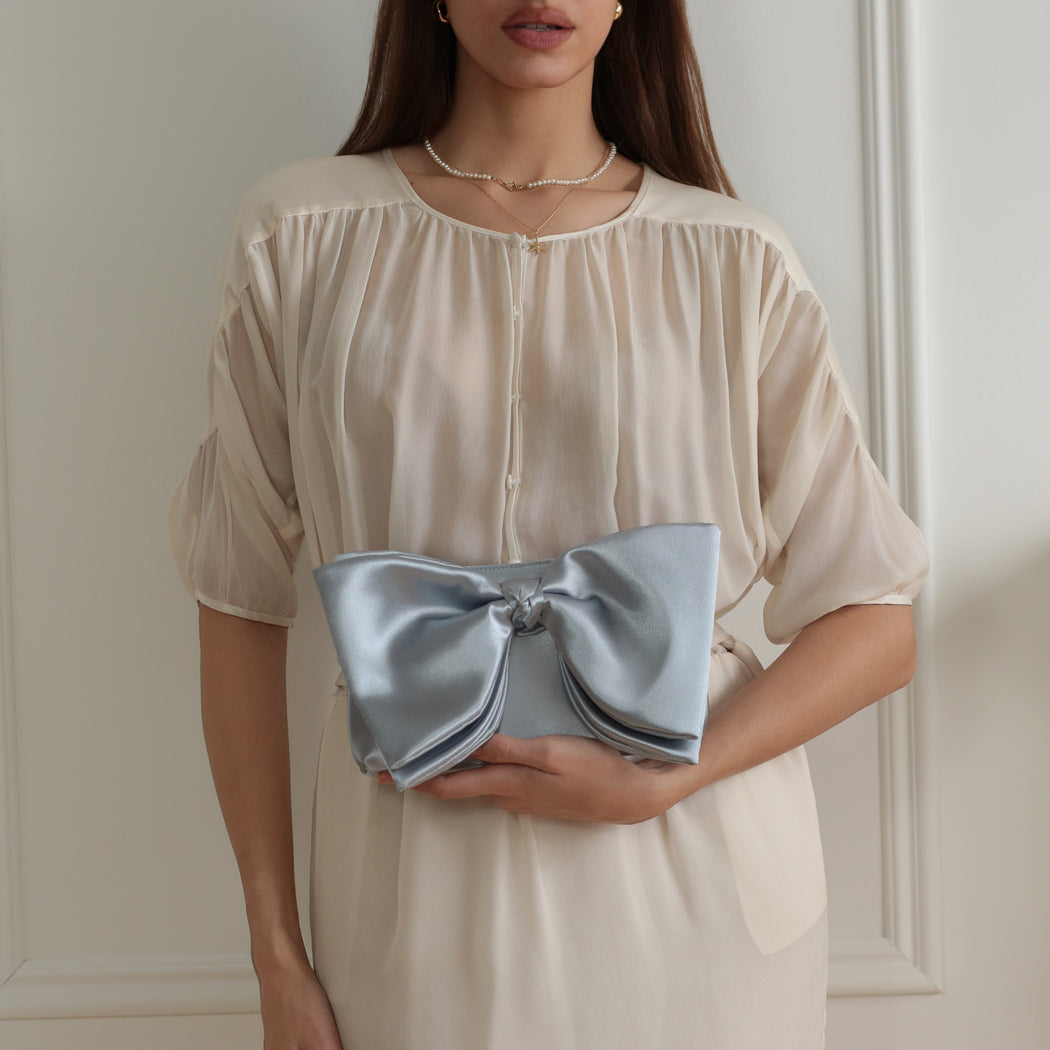 ela x Jillian Harris - Bow Clutch - Blue