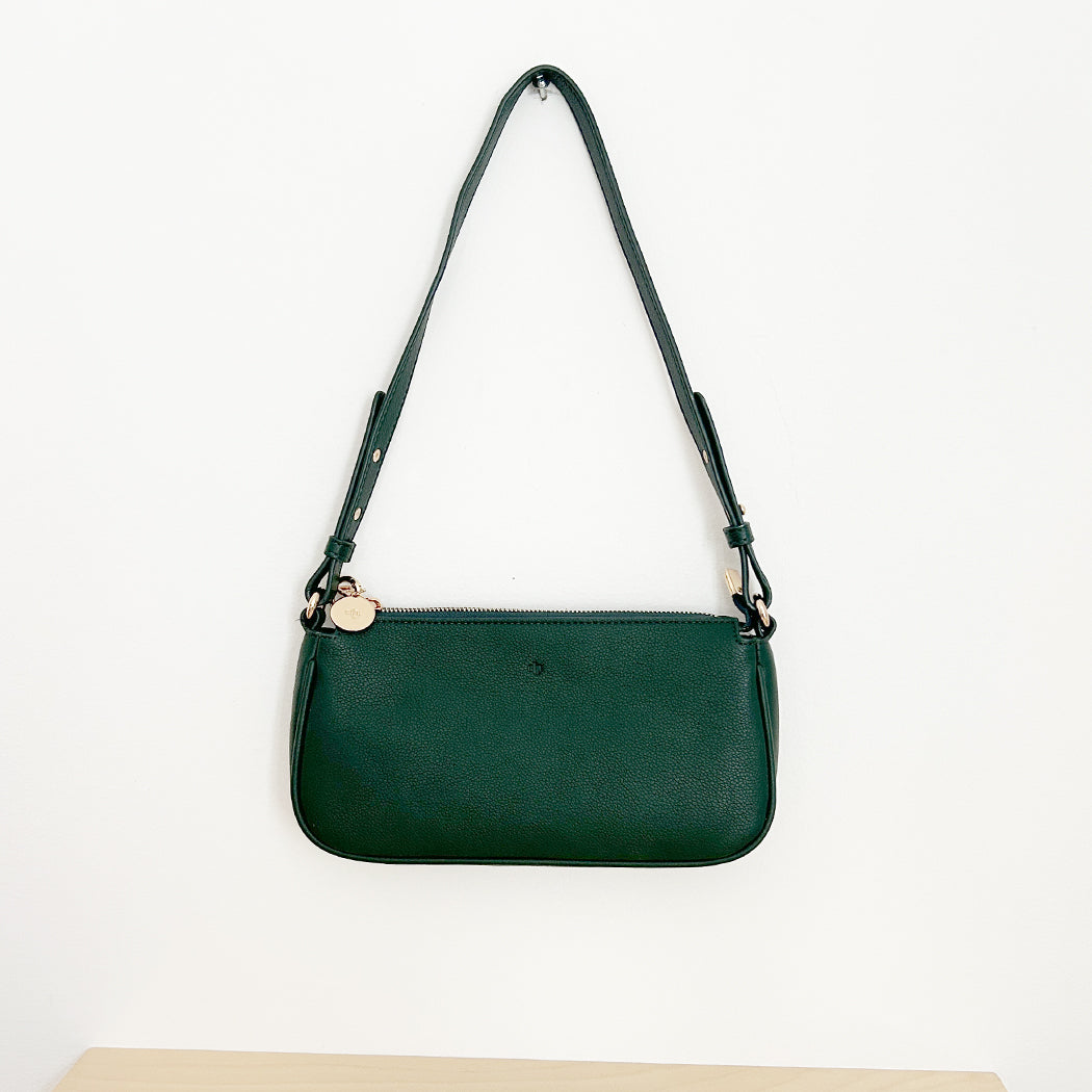 Shoulder Bag - Dark Green Pebble Sample Sale