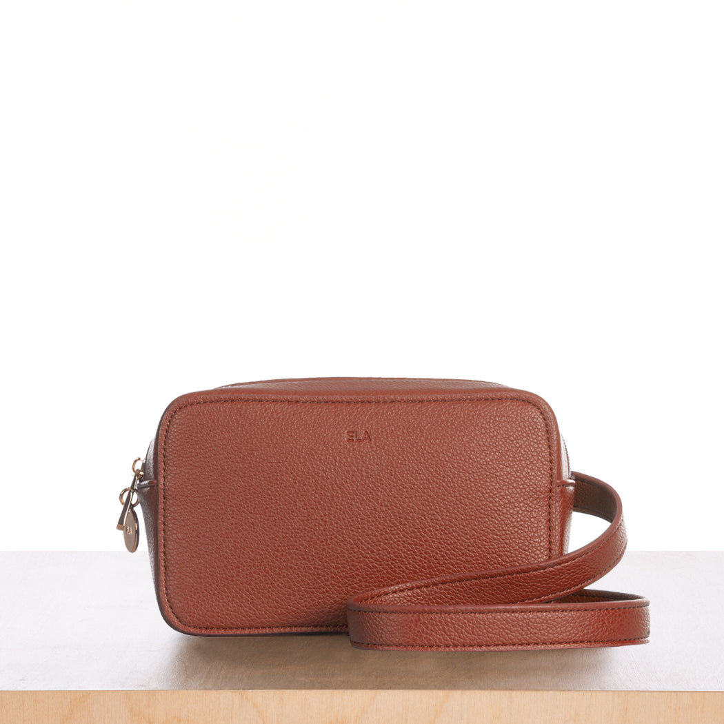 Micro Belt Bag – Walnut Pebble with Gold Hardware