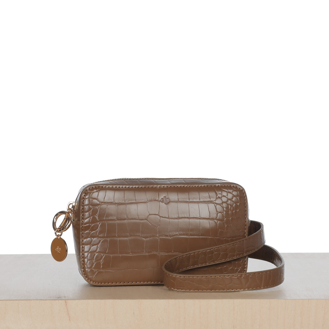 Micro Belt Bag - Chestnut Croc effect - sample