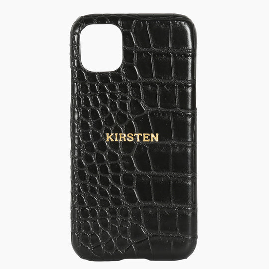 Phone Case Black Croc Hot Stamped (Monogramming included in price)