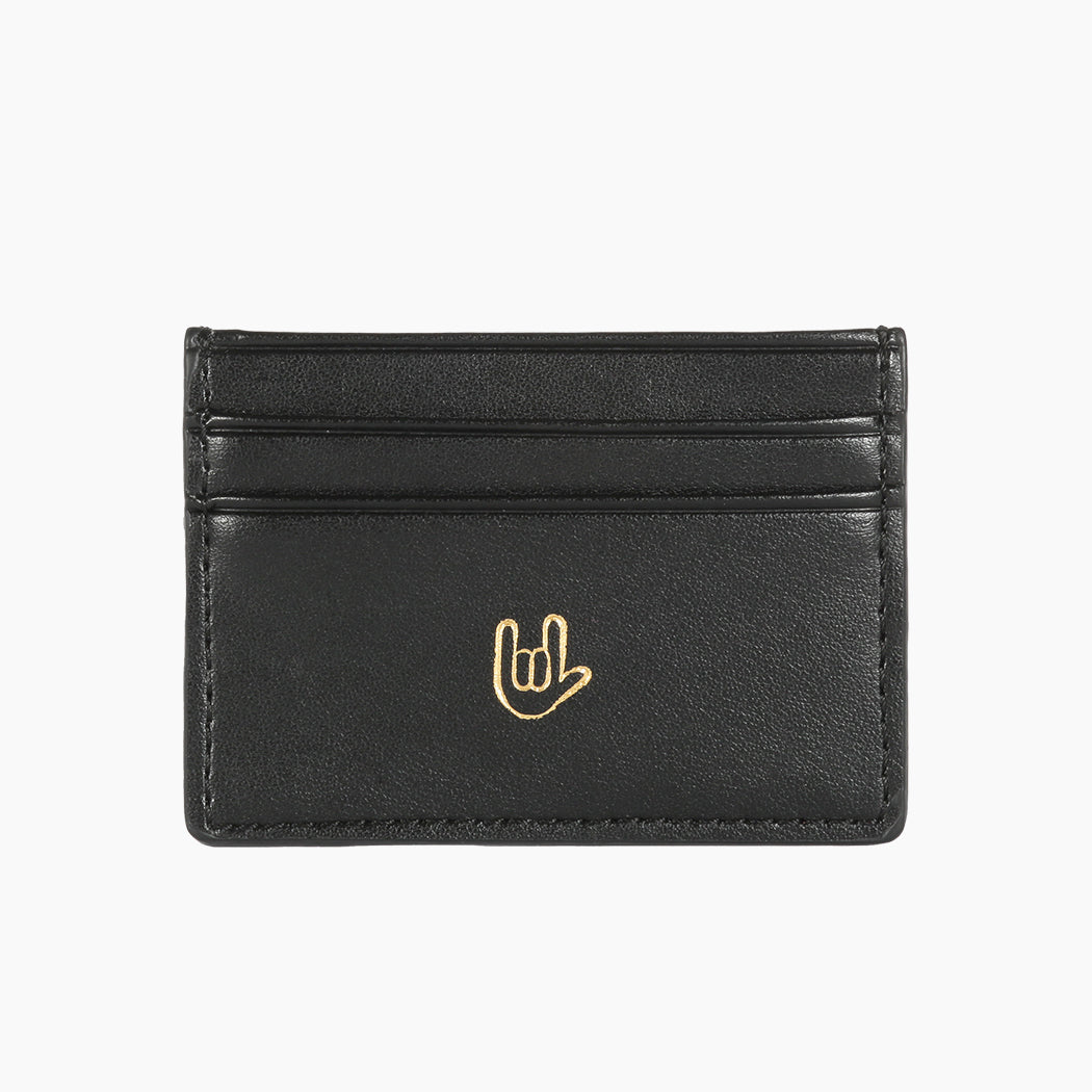 Apple Leather Card Holder - Black