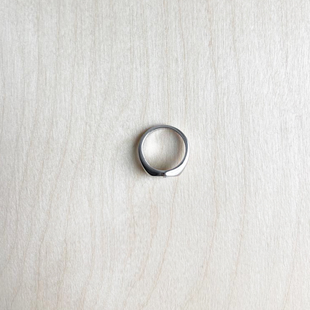 Invisible Set Disc Signet Ring - Size 4 - Sample