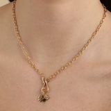 Flow Hook Stone Detail Necklace - 45cm