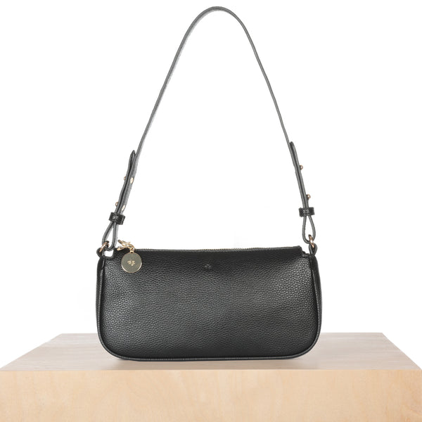 Fayette Shoulder Bag – Black Pebble