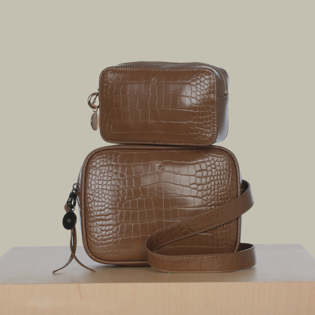 Micro Belt Bag – Chestnut Croc