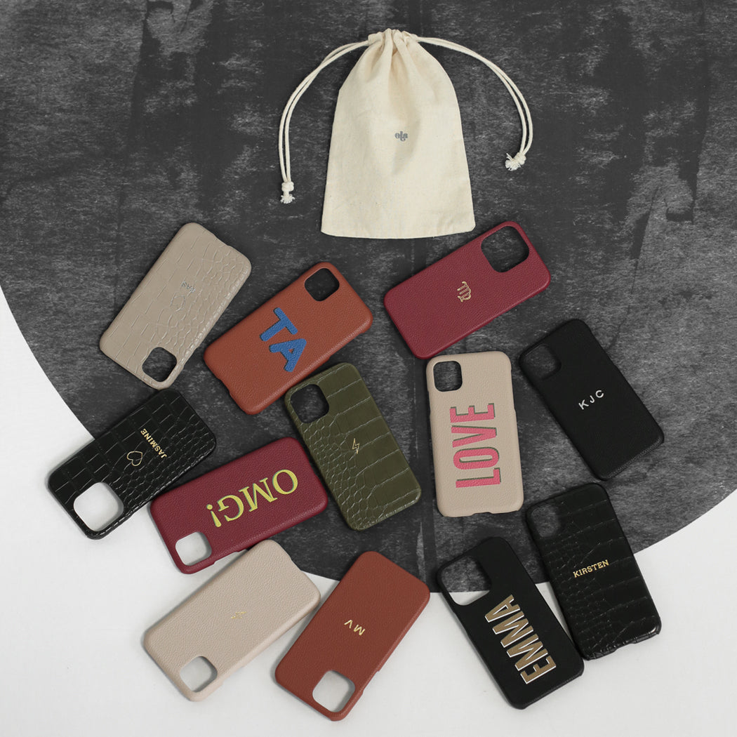 Phone Case Wine Pebble Hot Stamped (Monogramming included in price)