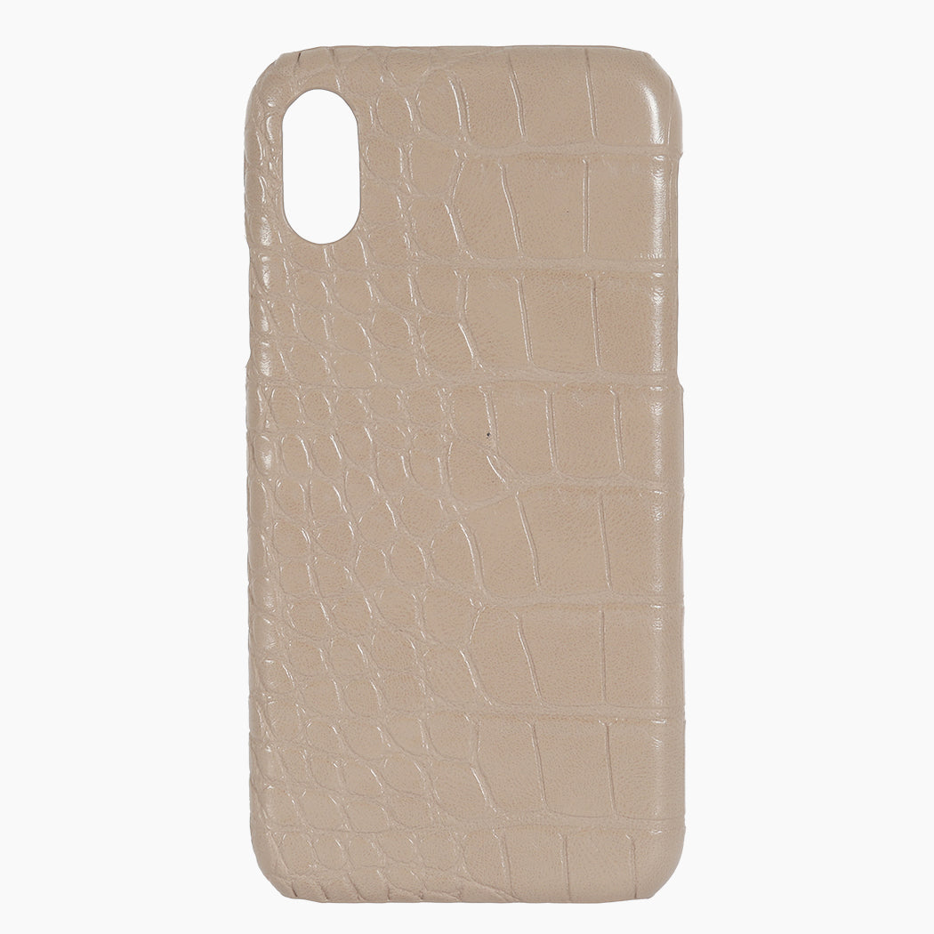 Phone Case Taupe Croc